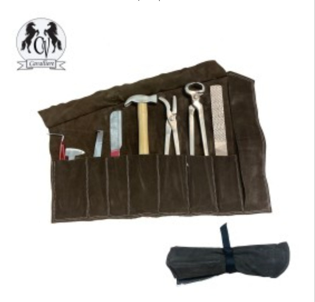 Juego herramientas con funda de cuero Cavalliere